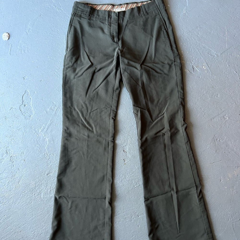Olive Green Trousers with Straight Leg Design